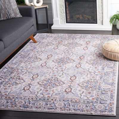 Mainstays Neutral Multi Area Rug, 5 ft x 7 ft, Grey/Blue Rust