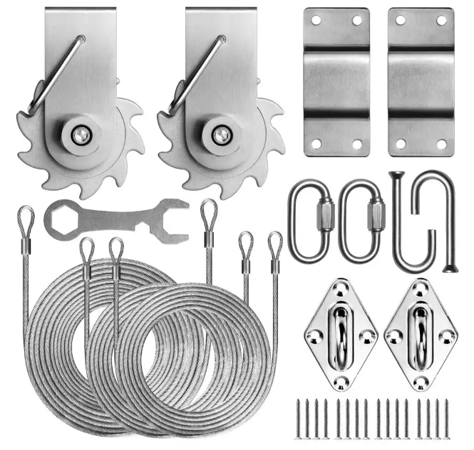 Tension Ratchet Winch Square Sun Shade Wire Installation Kit