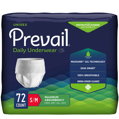 Prevail Daily Underwear, Incontinence, Disposable, Maximum Absorbency, Small / Medium