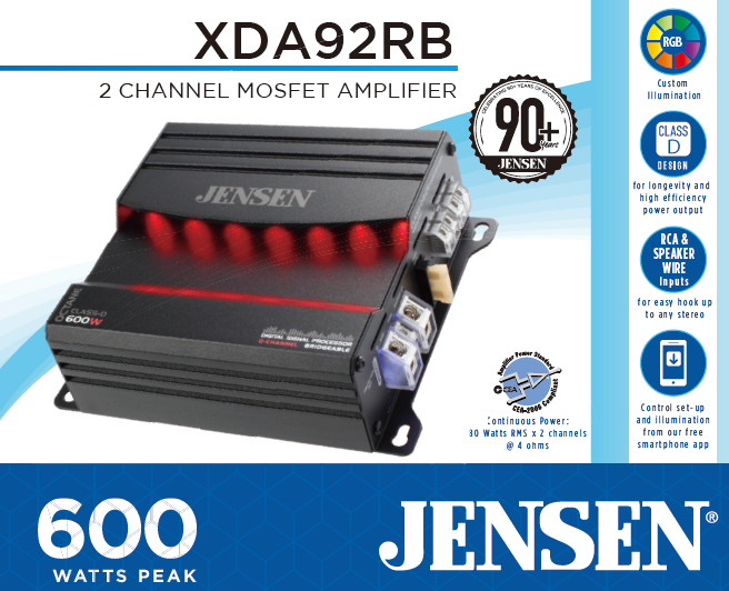 Class D 2 Channel Bridgeable Amplifier with 80 Watts X 2 RMS 600 Watts New