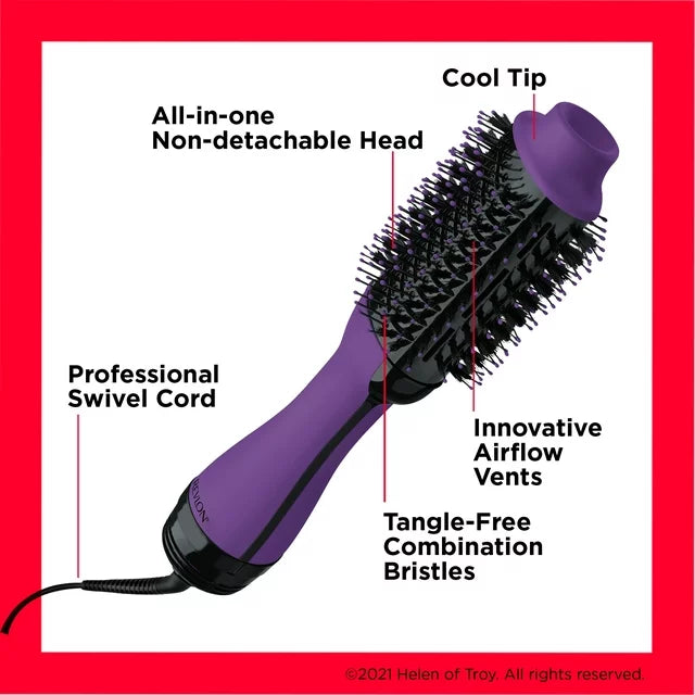 Revlon One-Step Ceramic Hair Dryer & Volumizer Hot Air Brush, Purple