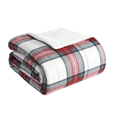 Mainstays 3-Piece Adult Comforter Set, Red Tartain Plaid, King