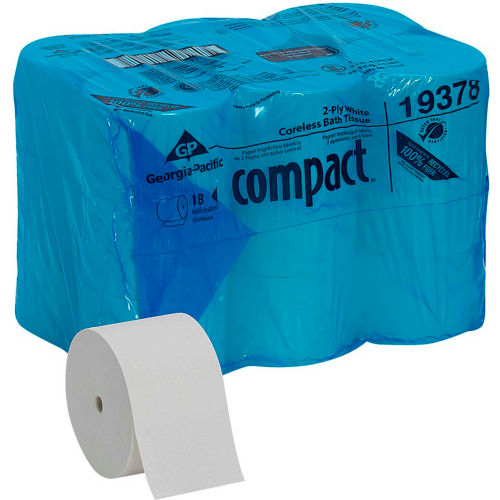 Compact 2-Ply Toilet Tissue, 18 Count