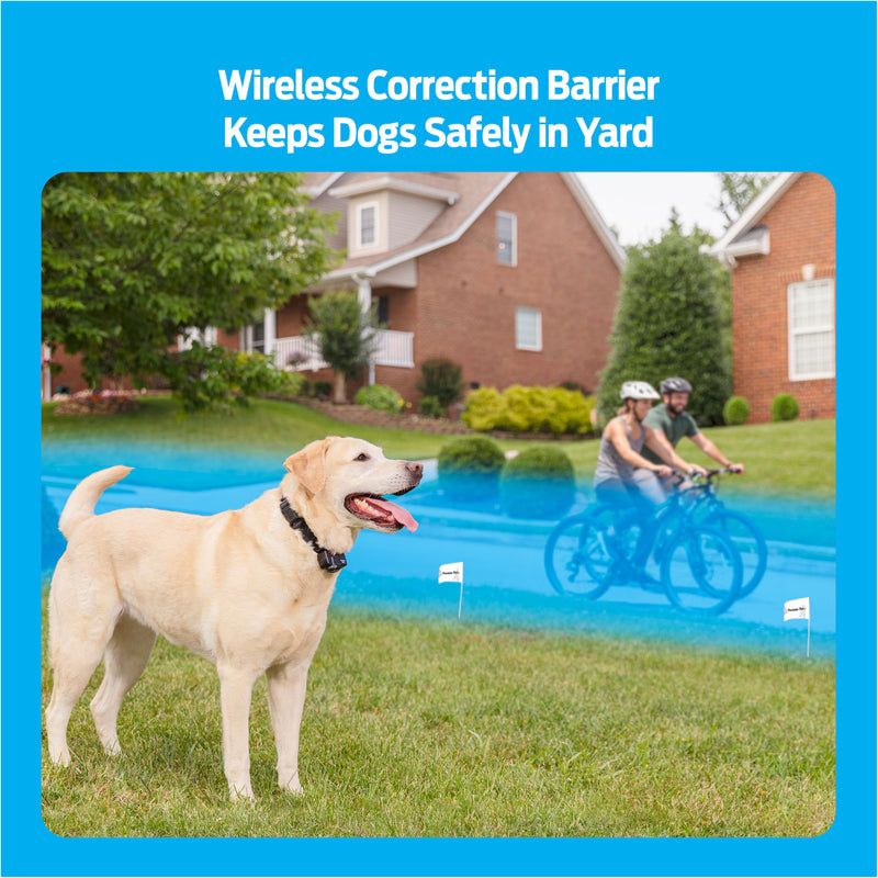 Premier Pet Wireless Fence for Dogs: .5 Acre Adjustable Circular Barrier, Wire-Free Electric Fence