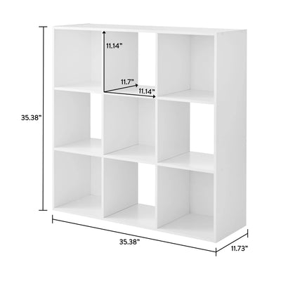 Mainstays 11" 9-Cube Storage Organizer, White