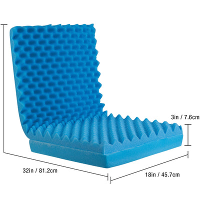 DMI 18" x 32" x 3" Foam Convoluted Chair Pad, Blue