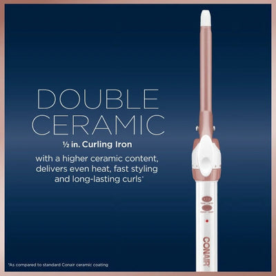 Conair Double Ceramic Curling Iron, 0.5-inch