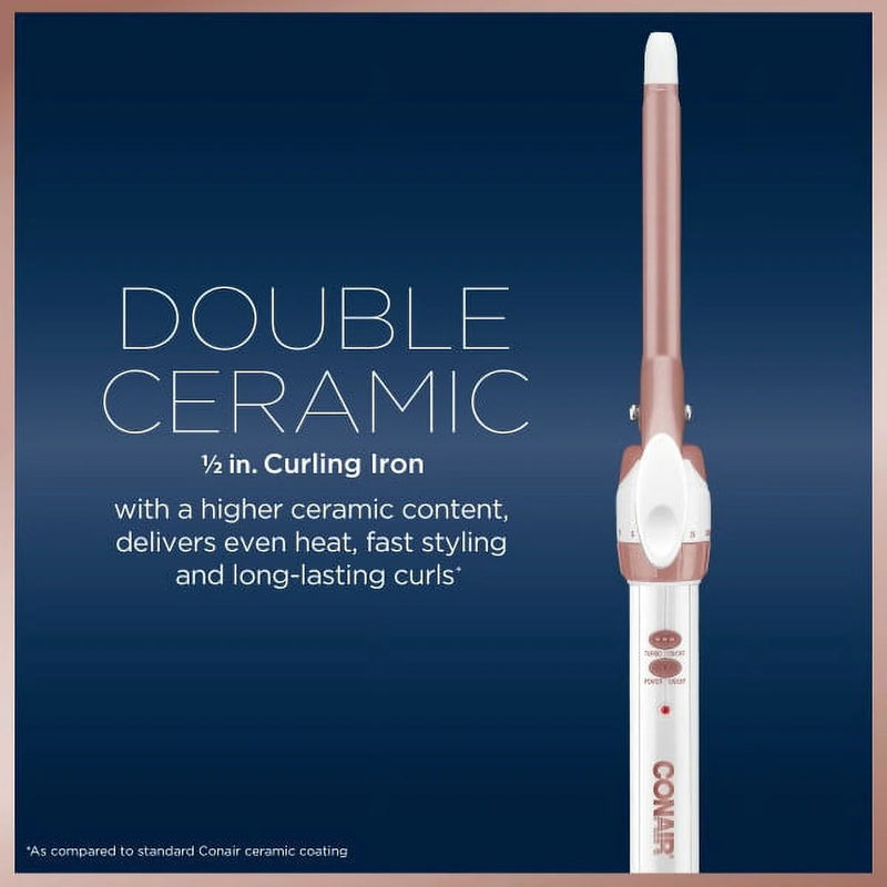 Conair Double Ceramic Curling Iron, 0.5-inch