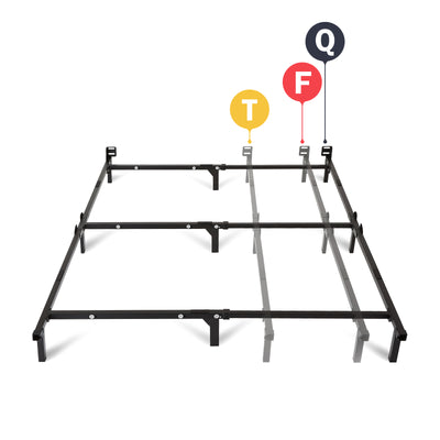 Mainstays 7" Adjustable Metal Bed Frame, Black, Adjusts Twin - Queen, Box Spring Required