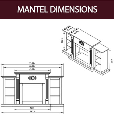 Cambridge 72" Freestanding Traditional Mantel