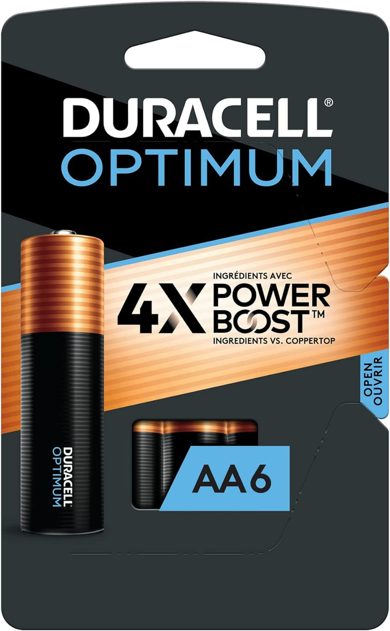 Duracell Optimum AA Batteries with Power Boost Ingredients, 6 Count