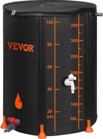 VEVOR 100 Gallon Collapsible Rain Barrel, Portable Rainwater Collection System Water Tank