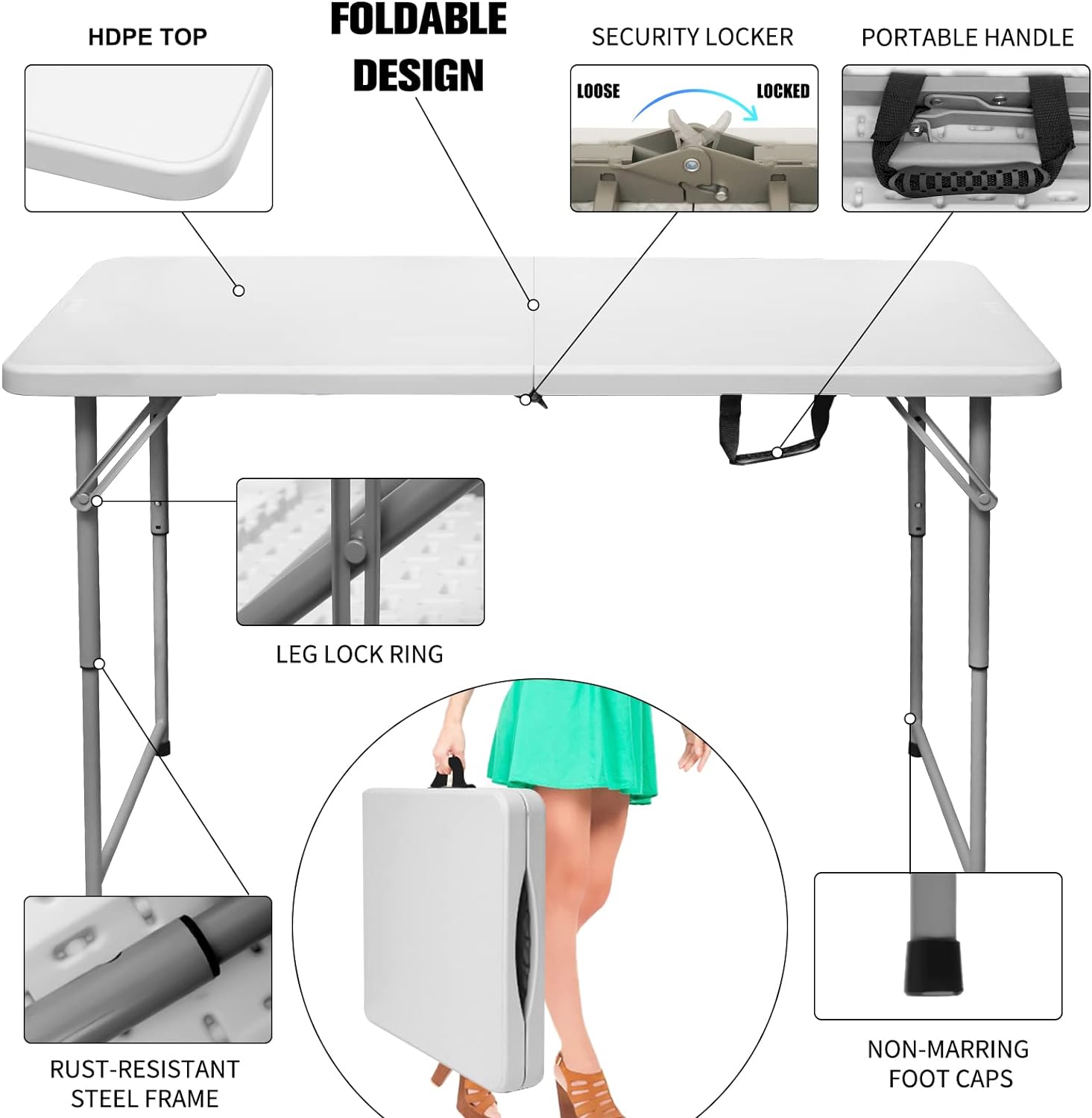 Byliable Folding Table 4 Foot – Jackpot Discount Store