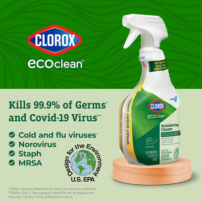 Clorox CloroxPro EcoClean Disinfecting Cleaner Spray Bottle, 32 Fl Oz