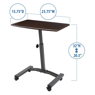 Seville Classics airLIFT Height Adjustable Mobile Rolling Laptop Cart