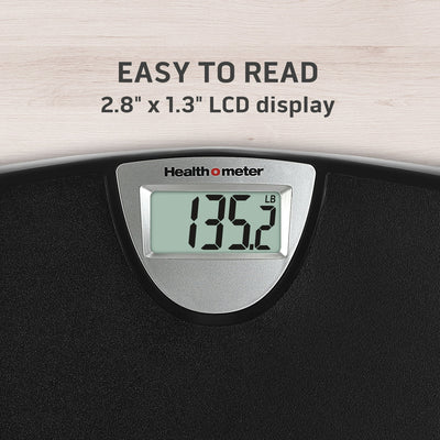 Health o meter Weight Tracking LCD Bathroom Scale, Black, 350lbs Capacity