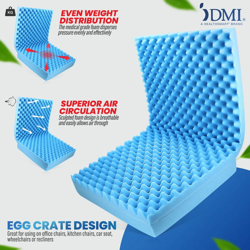 DMI 18" x 32" x 3" Foam Convoluted Chair Pad, Blue