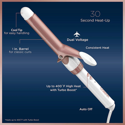 Conair Double Ceramic Rose Gold Curling Iron, 1"