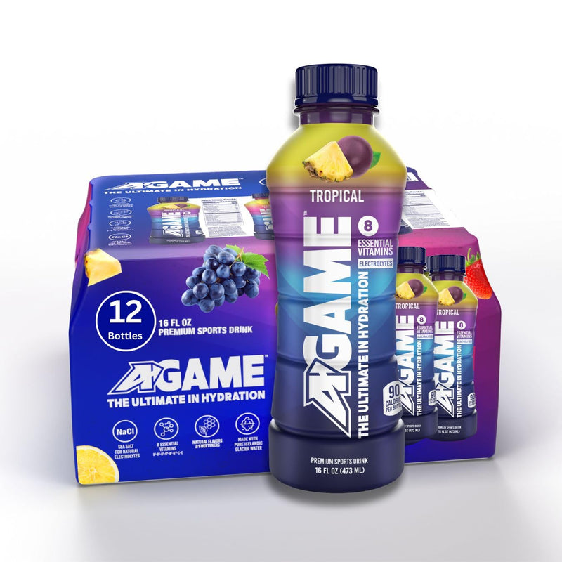 12 Pack of A-GAME Sports Drink, Tropical, 16 oz BB 11/24