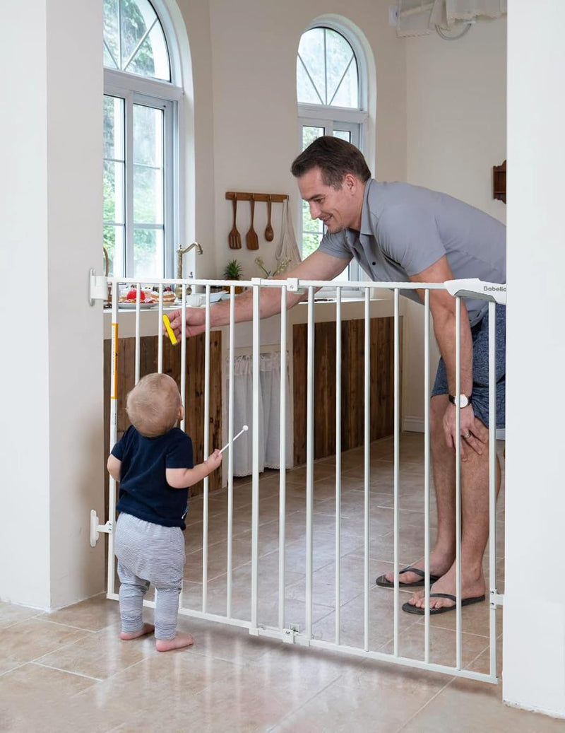 Babelio 34" Extra Tall Baby/Dog Gate, White