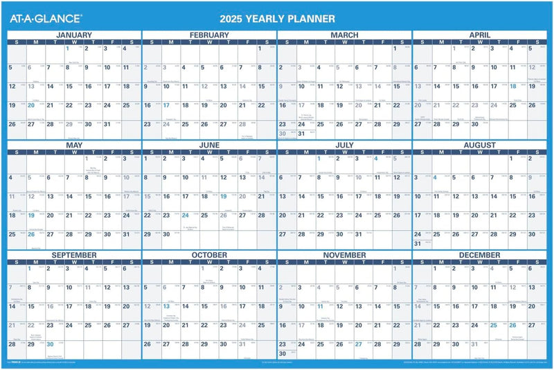 2025 AT-A-GLANCE 48" x 32" Yearly Dry Erase Wall Calendar