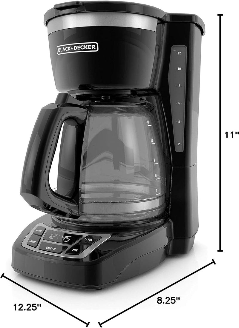 Chefman 12-Cup Programmable Coffee Maker, Black