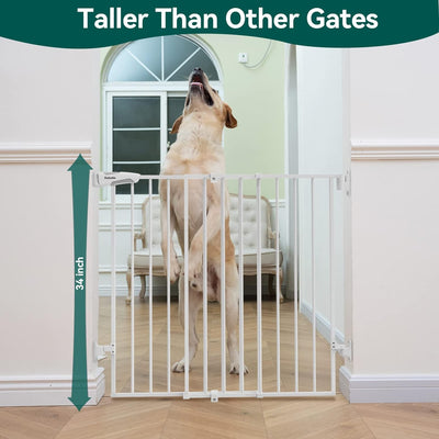 Babelio 34" Extra Tall Baby/Dog Gate, White