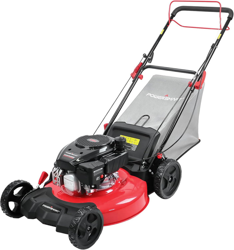 PowerSmart Self Propelled Gas Lawn Mower, 21-Inch 170cc OHV Engine RWD