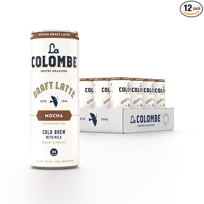 La Colombe Coffee, Mocha Draft Latte, 11 fl oz Cans (Pack of 12), Best By: 10/28/24