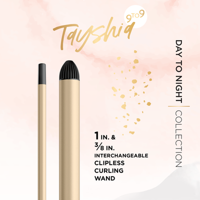 Tayshia 1" & 3/8" Interchangeable Clipless Curling Wand