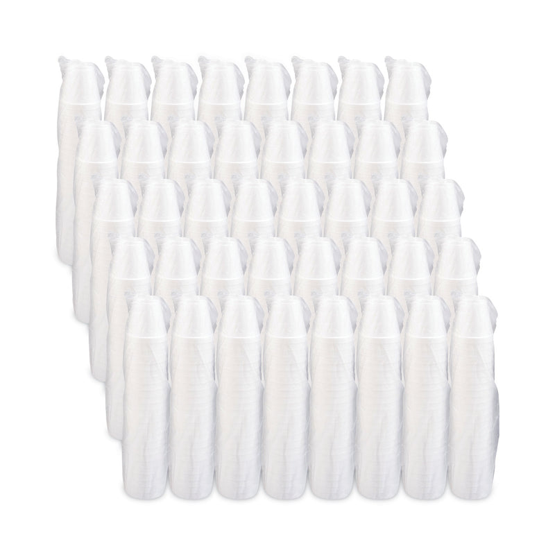 Dart Foam Drink Cups, 8 oz, White, 25/Bag, 40 Bags/Carton