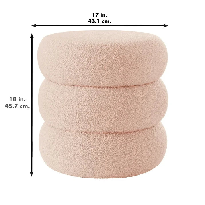 Mainstays Boucle Cloud Storage Ottoman, Blush