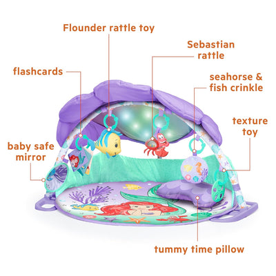 Disney Baby The Little Mermaid Activity Gym with Tummy Time Pillow