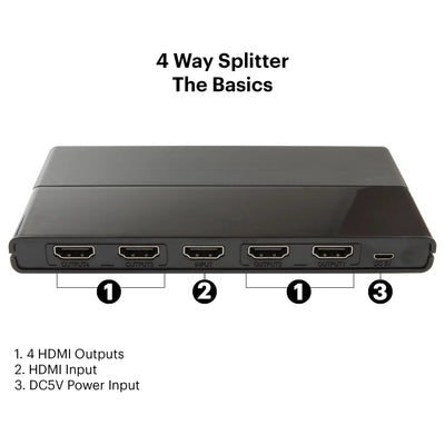 onn. 4-Port High Speed 4K HDMI Splitter