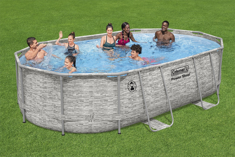 Coleman 90481E Power Steel 16 Ft. X 10 Ft. X 42 in. Oval Above Ground Pool Set