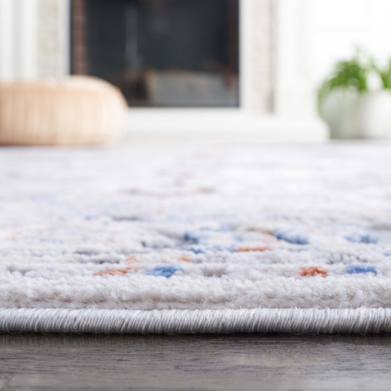 Mainstays Neutral Multi Area Rug, 5 ft x 7 ft, Grey/Blue Rust