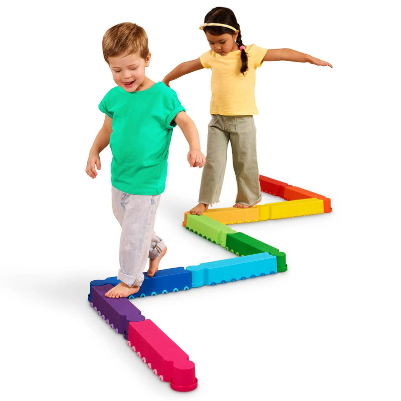 Battat Rainbow Ridge Balance Beams Active Playset with 10 Plastic Pcs