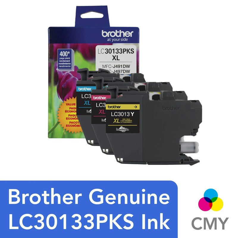 Brother LC30133PKS High-yield Printer Ink Cartridges 3-Pack, EXP 02/25