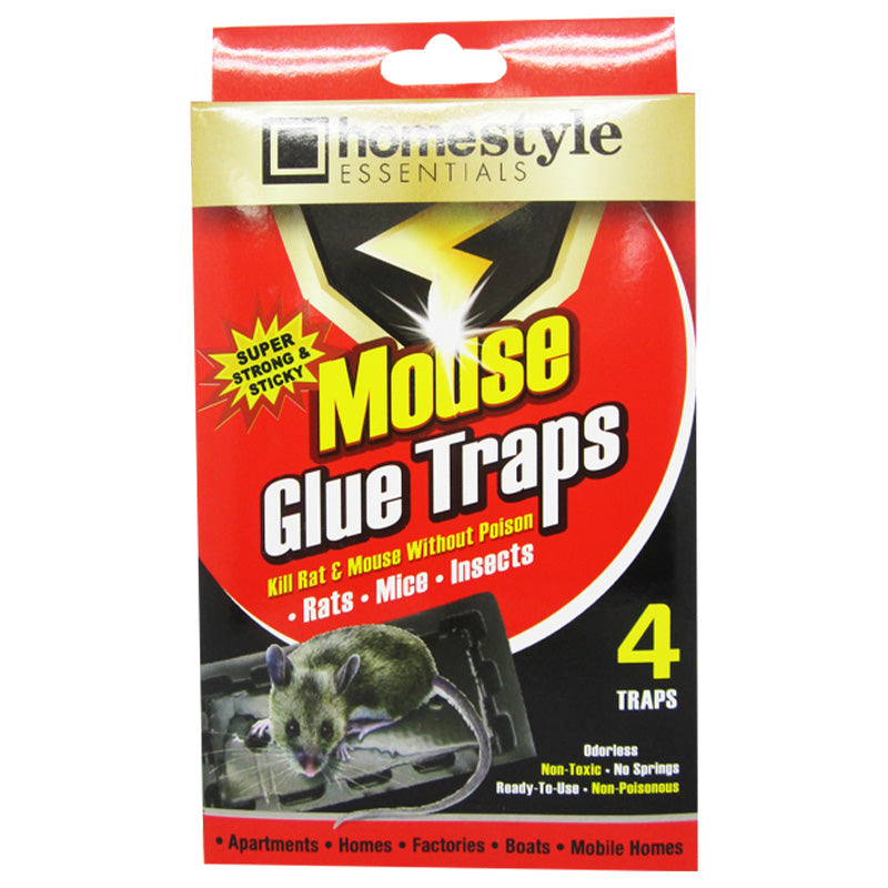 Glue Mouse Traps, 4 Pack