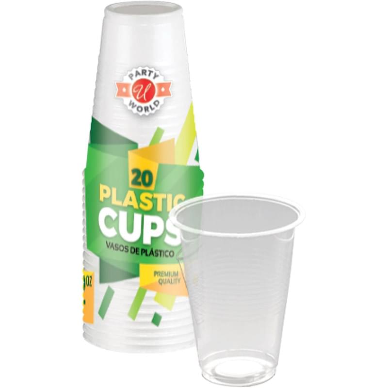 12oz. Clear Plastic Cups, 20 Count