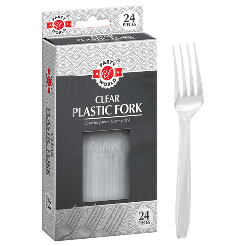 Clear Plastic Forks, 24 Count