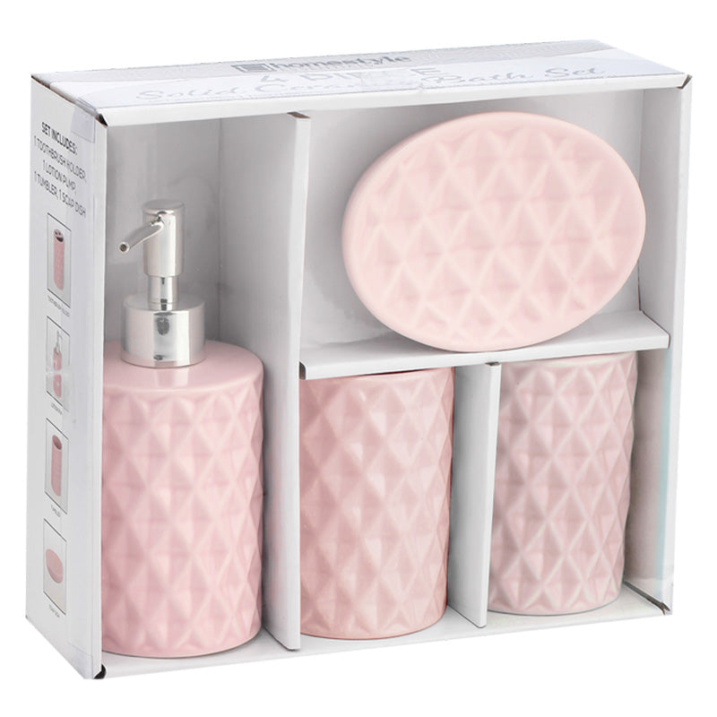 Solid Ceramic Bath Set, 4 Piece