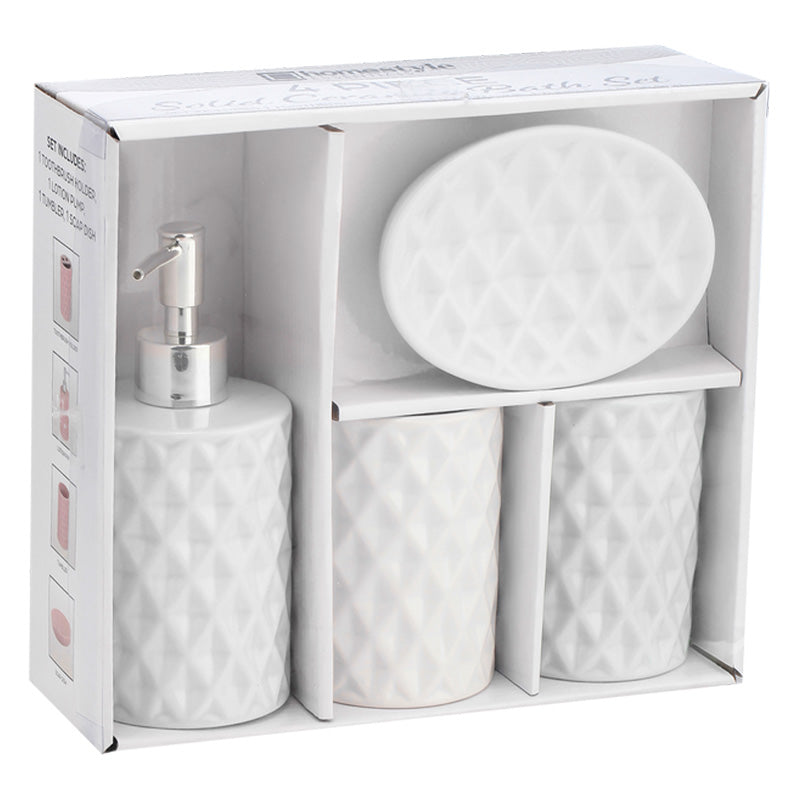 Solid Ceramic Bath Set, 4 Piece