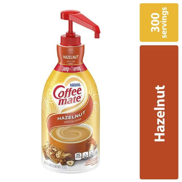 Coffee Mate Hazelnut Liquid Coffee Creamer, 50.7 Oz; Best by 12/24