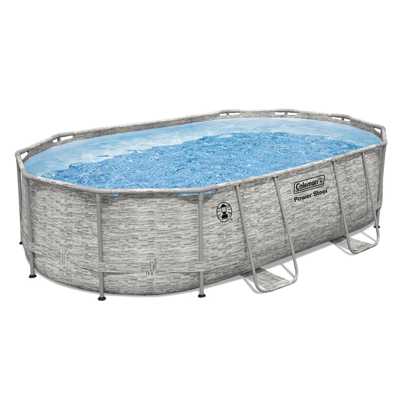 Coleman 90481E Power Steel 16 Ft. X 10 Ft. X 42 in. Oval Above Ground Pool Set