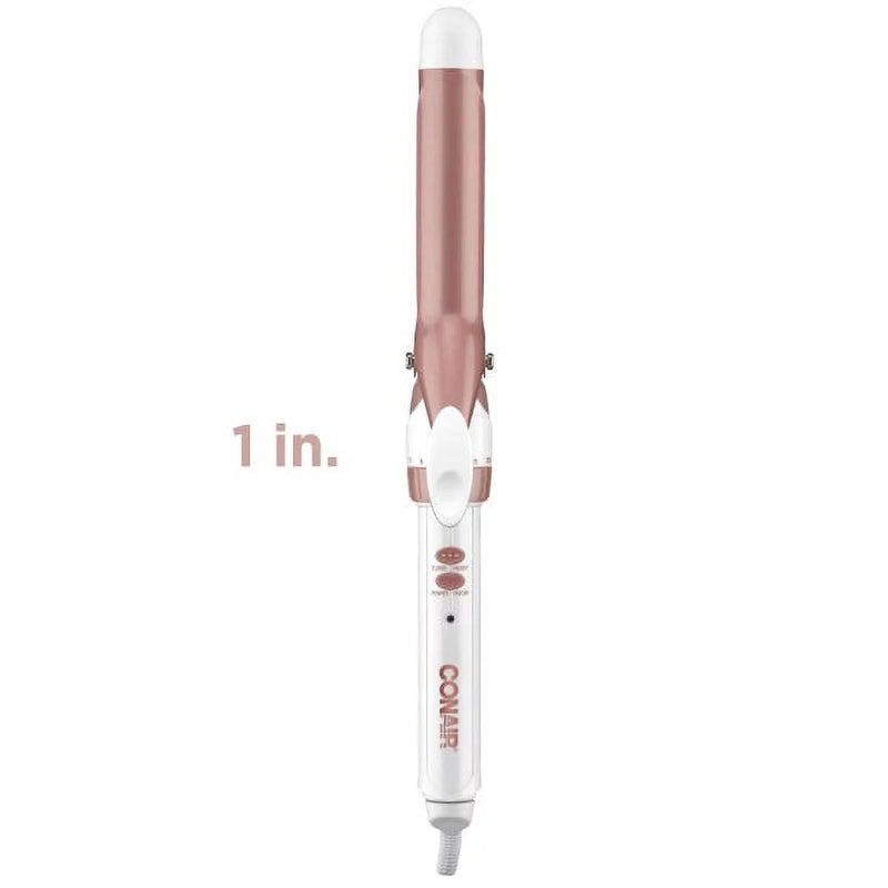 Conair Double Ceramic Rose Gold Curling Iron, 1"