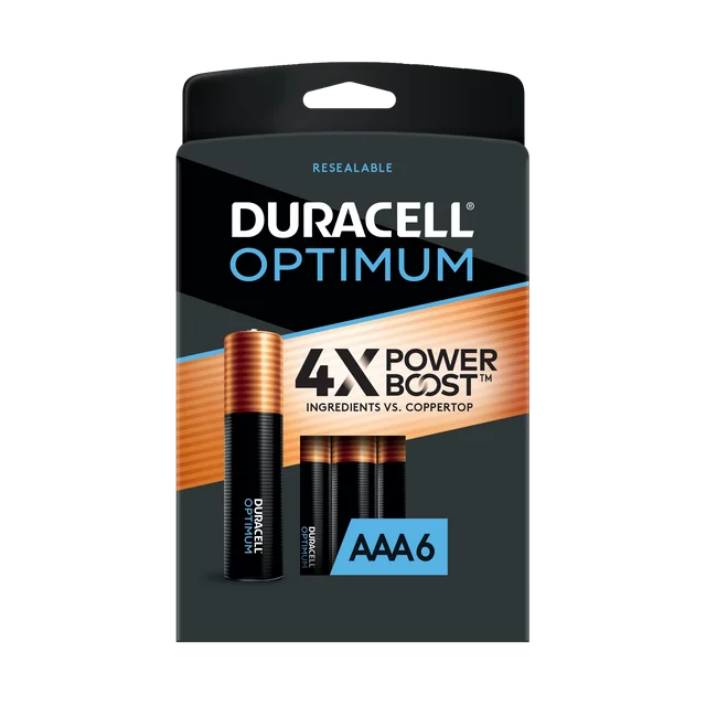 Duracell Optimum AAA Battery with 4X POWER BOOST, 6 Pack