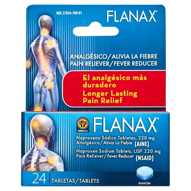 Flanax Pain Reliever/Fever Reducer Tablets - 24 Tablets - Exp: 04/24