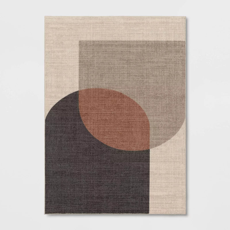 Abstract Geometric Area Rug, 5&