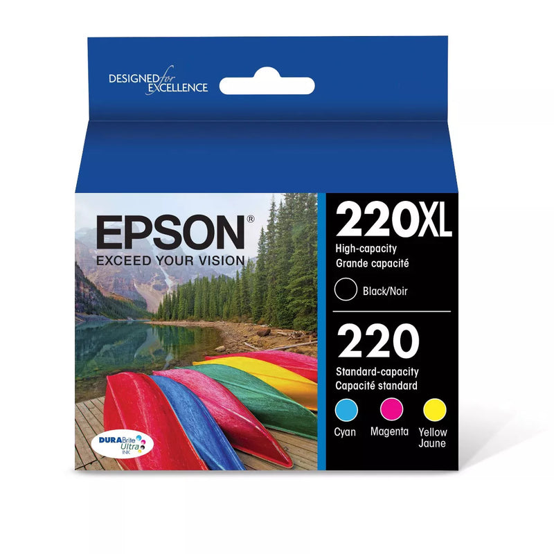 Epson 220XL Combo 4pk Ink Cartridges - Black & Tri-Color EXP 09/24